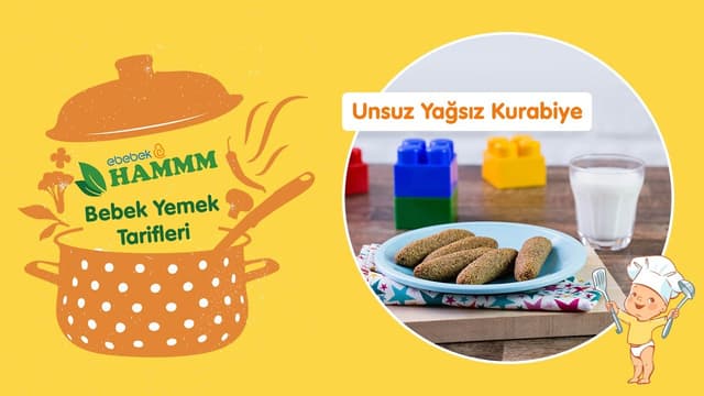 UNSUZ YAĞSIZ BEBEK KURABİYESİ | Bebek Yemek Tarifleri | Hammm Vakti image